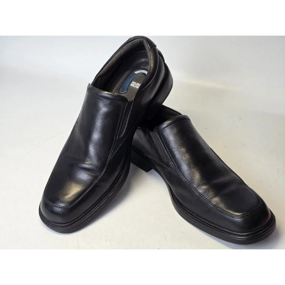 Nunn Bush‎ Men's Dress Shoes Size 13 Black Leather Slip On Comfort Gel Loafers